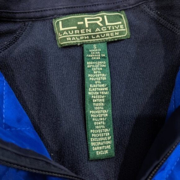 Ralph Lauren blue quilted athletic zip jacket - Picture 5 of 5